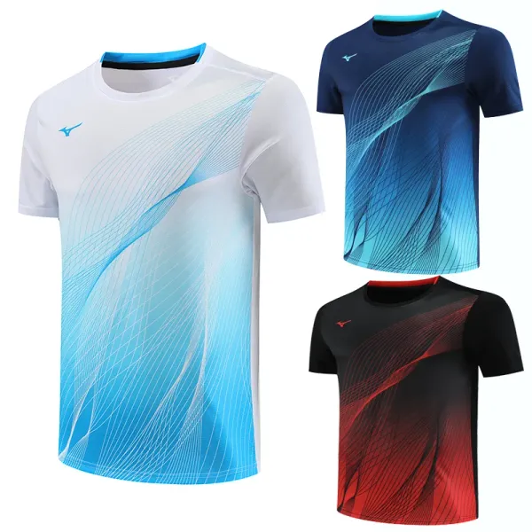 Jerseys un ensemble de sports d'extérieur masculins et féminins à séchage rapide tshirt table de tennis d'entraînement des vêtements respirants et absorbants