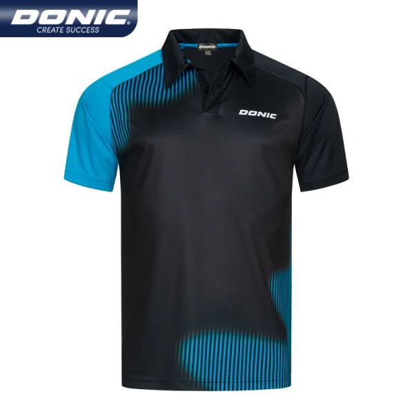 Jerseys Blue Sport Polo Donic Table tennis T-shirt Vêtements Sports Mouper Men de Badminton Sport Top 83231