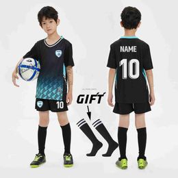 Jerseys Boys Football Jerseys Définit des chaussettes de cadeaux Custom Childre