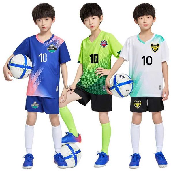 Jerseys Children Football Jerseys Set Boys Girls Girls Soccer Clother Set Kids Joue Ball Uniforms Costumes Étudiant Soccer Tracks Costs Clothing