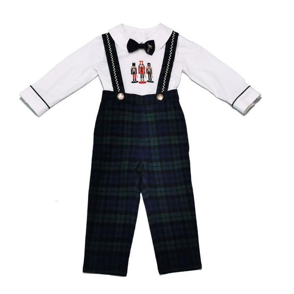 Jerseys Niños Ropa española Conjunto Ropa para niños Traje Bebé Soldado Bordado Camisa de manga larga Correa Pantalones Cumpleaños Traje de Navidad 230906