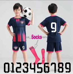 Jerseys Childrens Uniformes de ftbol garçons Jersey Football Tracksuit Child Soccer Sports Uniforms Kids jouent à des kits de vêtements de sport Ball Soccer