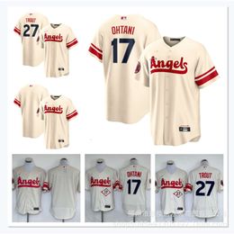 Jerseys Clothing Angels Ohtaniwxw17trout#27 City 22 Year Cream White Player Name Jersey