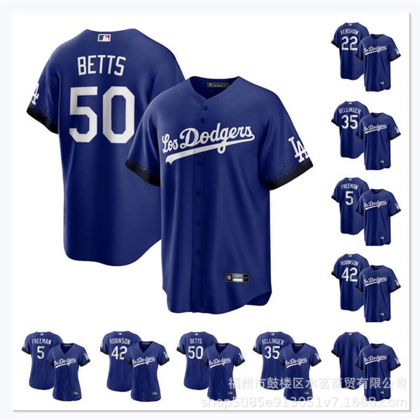 Jerseys Vêtements Dodgers Bettswxw50kershaw # 22 Nom du joueur Blue City Blue City pour femmes