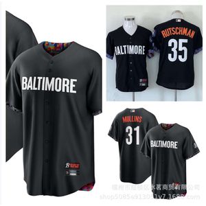 Jerseys Vêtements Orioles Rutschman # 35 Mullins # 31 23 Year City Broidered Jersey