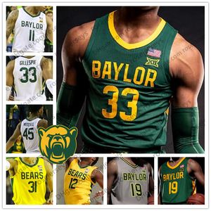 Jerseys College draagt ​​Custom Baylor Bears 2022 Basketball Jersey 4 LJ Cryer 11 Akinjo 10 Adam Flagler 2 Kendall Brown 24 Matthew Mayer 1 Jeremy Sochan Men Women Yo