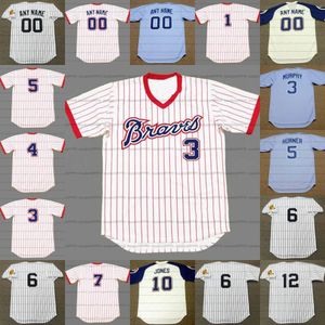 Jerseys Custom Baseball 1969 1970 1980 Retro Jersey Dale Murphy Joe Torre Rico Carty Felix Millan Gene Garber Tony Larussa Rett Botler Bob Uecker