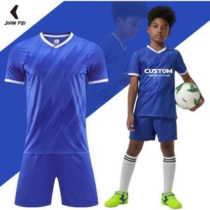 Jerseys Custom Printing Boys Football Training Jersey Childrens Football Shirts Boys Quick Dry Soccer Wear Uniform Sets For Kids 6326 T240524
