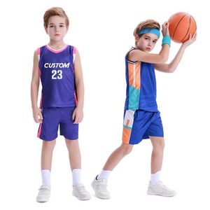 Jerseys uniformes de basket-ball pour enfants professionnels personnalisés Set Shirts de basket-ball de basket-ball passables Chemises Jersey de basket-ball pour Ldren H240508