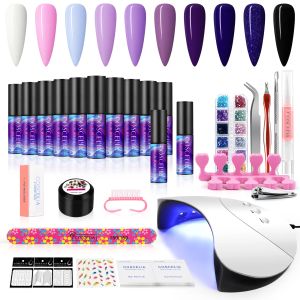 Jerseys Gel Polish Set Pro Nail Kit Semipermanent Varnish -gel met droger UV Led Lamp Nails Art Decoration Manicure Design Art Tool Set