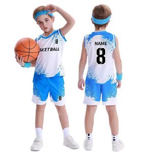 Jerseys Uniforms de basket-ball de garçons de haute qualité personnalisés 100% polyester chemise de basket-ball jerse de basket-ball respirant pour les enfants H240508