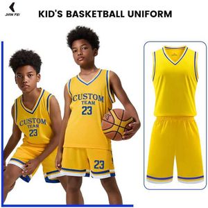 Jerseys Hot Seal Kids Basketll Bjersey Basketball Fabric de haute qualité Polyester Mesh Custom Breathable Ldren Basketball Shirts 2303 H240508