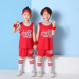 Jerseys HOT Groot- en detailhandel Chinese elementen basketbal KID jersey superster aangepaste kleding buitensporten Zomerkleding voor grote kinderen
