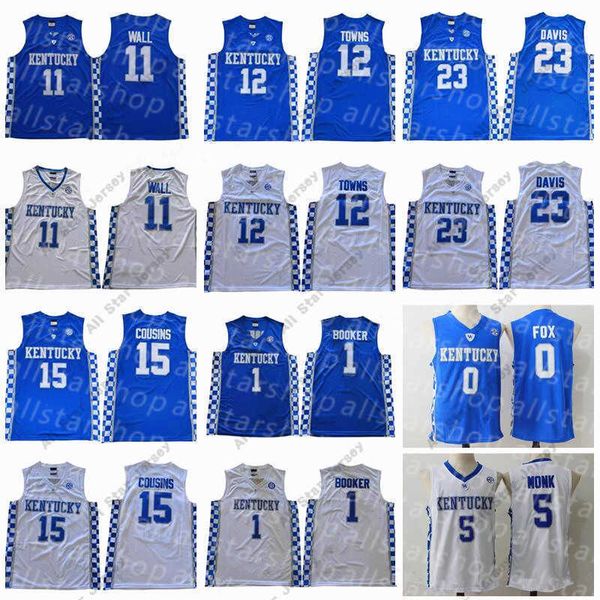 Jerseys Kentucky Wildcats Jersey College Basketball Devin Booker John Wall Anthony 23 Davis -anthony 12 villes DeMarcus 15 Cousins ​​Malik Monk