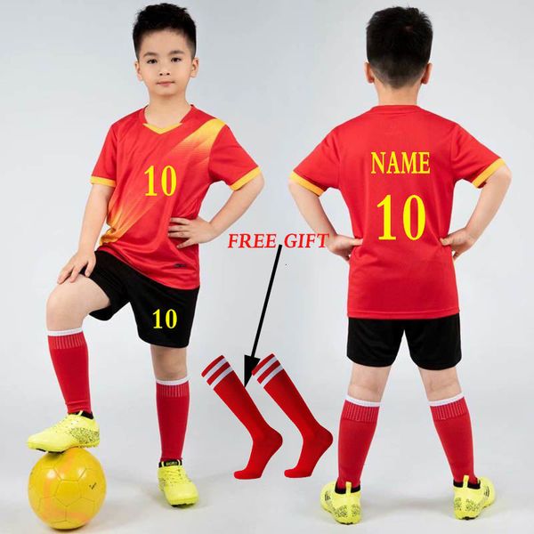 Jerseys Kids Football Jersey personalizado personalizado Boy Soccer Jersey Set Poliéster Uniforme de fútbol Uniforme de fútbol transpirable para niños 230906