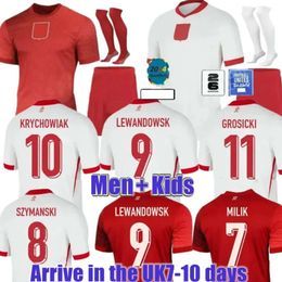 Jerseys Lewandowski Home Soccer Poland 2024 Away 24 25 Polska National Team Milik Piszczek Piatek Grosicki Krychowiak Zielinski Football Shirt Kit Men