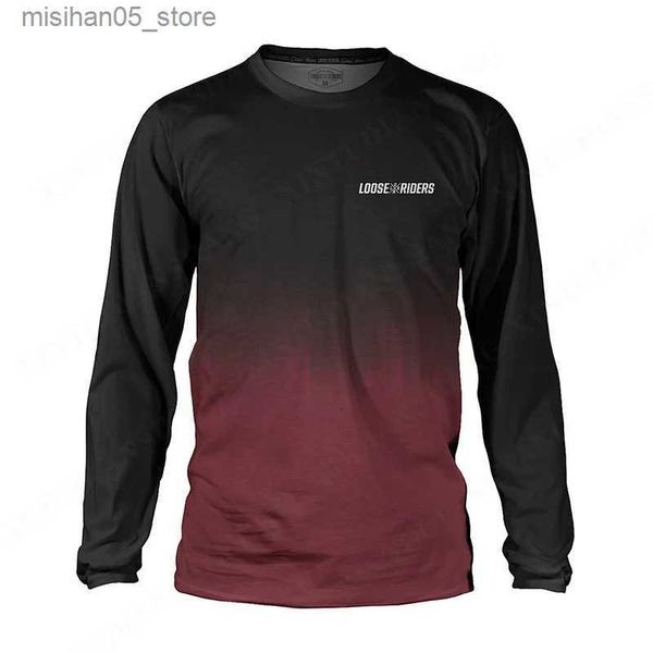 Jerseys Jersey de manga larga para jinete holgado 2023 nuevo traje de pista de motocicleta todoterreno MTB camisa de bicicleta de montaña Enduro ropa transpirable Q240318