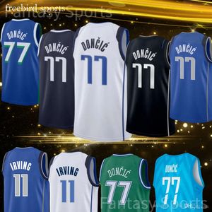 Jerseys Luka 77 Kyrie Doncic 11 White Irving 2 hommes Chemises jeunes Ed Basketball Shorts Fans Cadeaux Gift For Kids Boys New