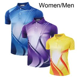 Jerseys mannelijke vrouwelijke tennis jerseys polyester turndown kraag tenniskleding badminton t -shirt runnning sport shirt uniformen 5051