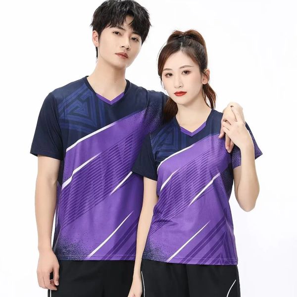 Jerseys Hombres Mujeres Niños Tenis Ping Ping Pong Manga corta Sports Tops Quick Dry Pare Familia Summer Badminton Volleyball Jersey 2023