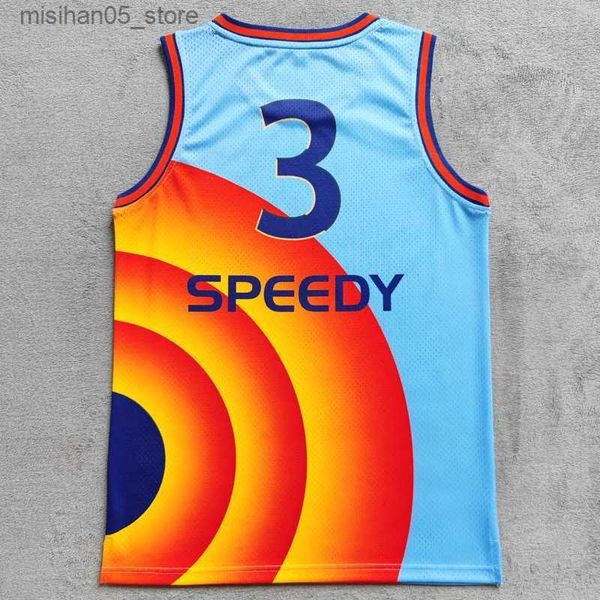 Jerseys MM MASMIG 2021 Película Space Jam 2 Un nuevo Legacy Tune Squad 3 SPEEDY Camisetas de baloncesto Uniformes de Halloween Q240318