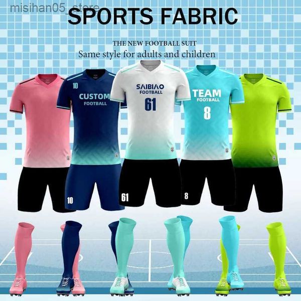 Maillots Nouveau maillot de Football pour hommes et femmes formation ensemble personnalisé séchage rapide uniforme professionnel adulte enfants cinq personnes chemise de sport Q240319