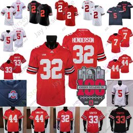 Maillots Ohio State Buckeyes Football Jersey NCAA College C.J. Stroud TreVeyon Henderson Jaxon Smith-Njigba Harrison Jr. W