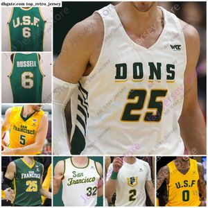 Maillots San Francisco USF Dons Basketball Jersey NCAA College Phil Smith Charles Minlend Jamaree Bouyea Lull Shabazz Ratinho Dailey