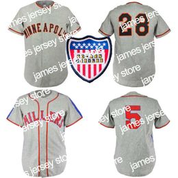 Maillots porte Baseball College Baseball Minneapolis Millers 1944 1951 Road Jersey personnalisé hommes femmes jeunes maillots de baseball n'importe quel nom et numéro