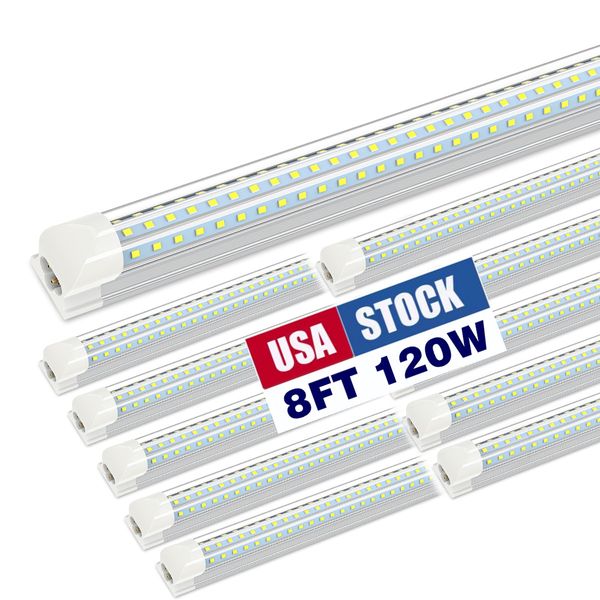 JESLED Cooler Door LED Tube D Shaped 8FT Luces 4FT 8 Pies T8 72W 120W Luz de tienda integrada de doble cara 7200lm 12000lm