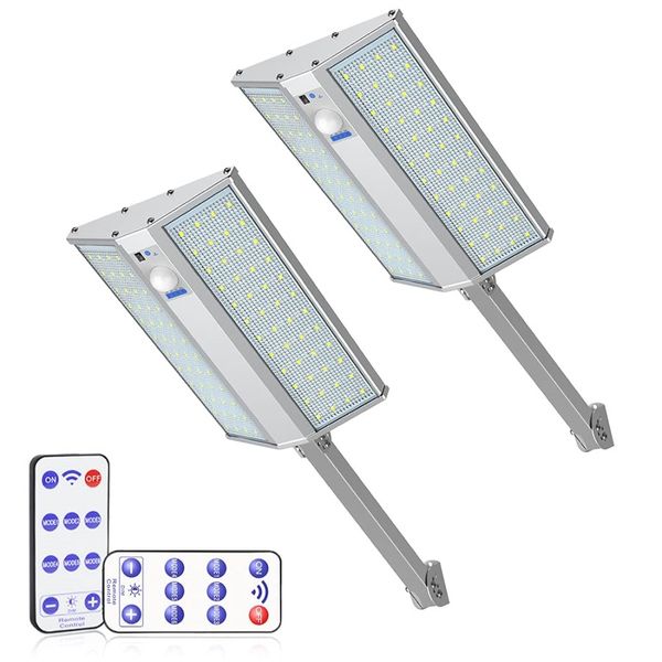 JESLED lumière solaire extérieure 2000LM LED capteur de mouvement solaire lumières 96 LED s réglable 150 degrés éclairage IP65