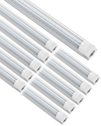 JESLED T8 Tubos LED Luz en forma de D 8FT 90W Blanco frío Cubierta transparente Tienda Garaje Luces de oficina 6 paquetes