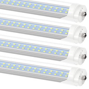 Jezige US Stock T8 LED Tube Licht 8 voet FA8 Dural Row Transparant Cover 72W Koud Witte Tubes Lichten Bol Garage Kantoor Winkel Licht