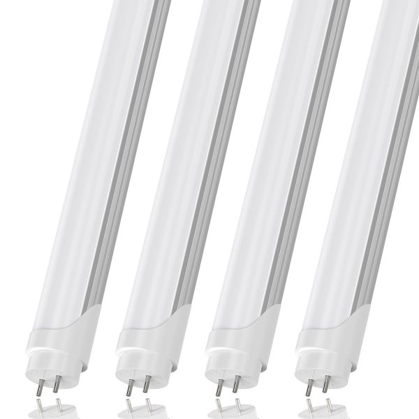 Bombillas LED JESLEDT8 G13 de 4 pies, 22 W, 5000 K, luces de tubo blanco frío, cubierta esmerilada de 4 pies, bombilla fluorescente, derivación de balasto, potencia de doble extremo