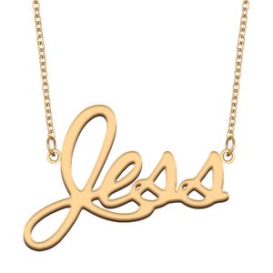 Jess naamkettingen hanger Op maat gepersonaliseerd voor dames meisjes kinderen beste vrienden Moeders Geschenken 18k verguld roestvrij staal