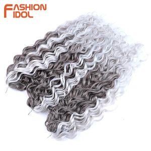 Jessica Hair 20 pouces de profondeur torsion ondulée crochet synthétique Afro Curly Traids Ombre Brown Traiding S 240410