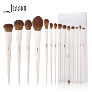 Jessup -borstels 14 -st make -up set synthetische funderingspoeder contour oogschaduw voering blending hoogtepunt T329