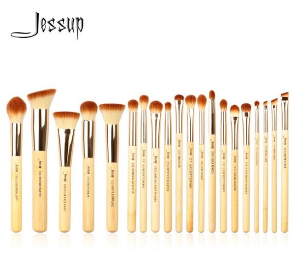 Jessup brushes 20 pièces ensemble de pinceaux de maquillage professionnels en bambou kit d'outils de pinceaux de maquillage pinceaux de poudre de fond de teint Eye Shader 2010086844032