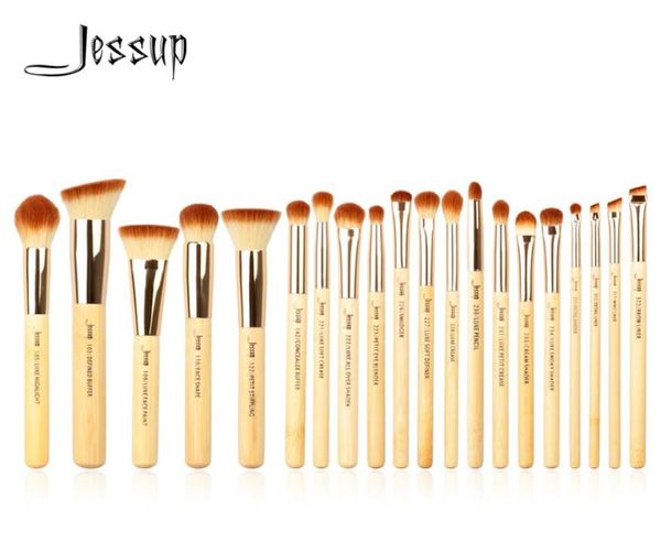 Jessup Brushes 20pcs Bamboo Professional Makeup Brushes Set Make Up Brush Tools Kit Foundation Powder Brushes Eye Shader 2010089016312