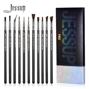 Jessup Eyeliner Brosses Set11pcs Pro Brushestaped Angled Flat Ultra Fine Précision Eye Makeup Brushes Set T324 240403