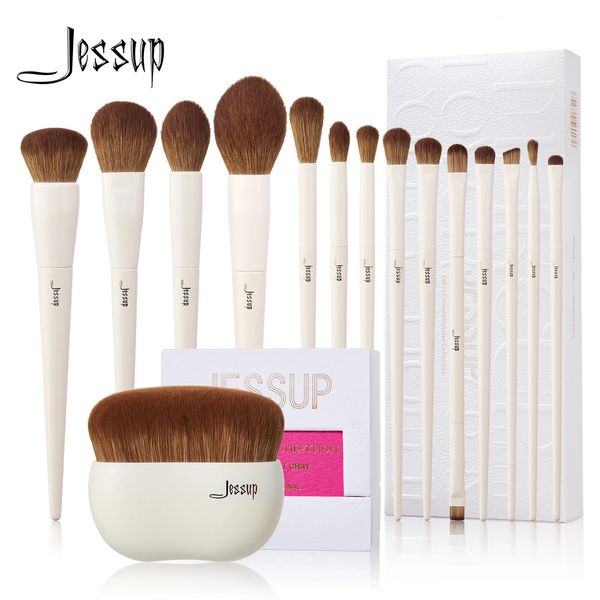 Jessup pinceaux de maquillage 10-14pc ensemble de pinceaux de maquillage pinceau de fond de teint synthétique poudre Contour fard à paupières Liner mélange point culminant T329 240320