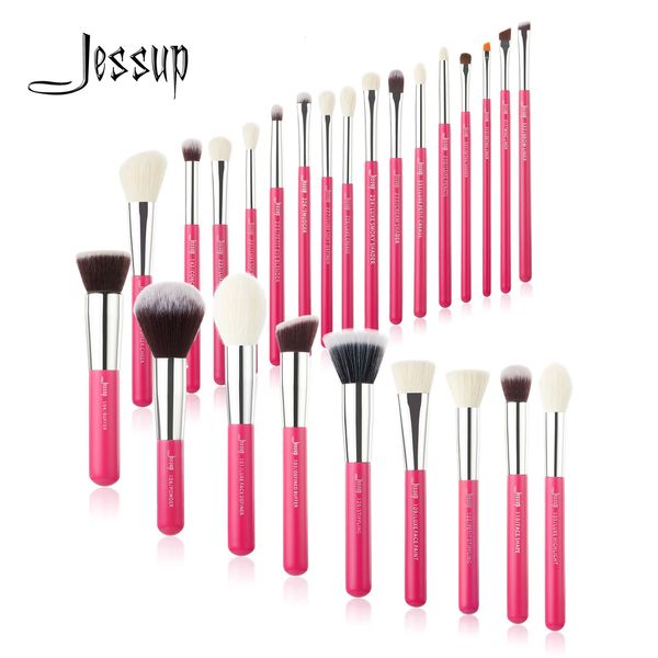 Juego de cepillos de maquillaje Jessup 25 piezas de maquillaje de cepillo profesional de la base de la base de la base natural sintésica en la sombra de ojos T195 240323