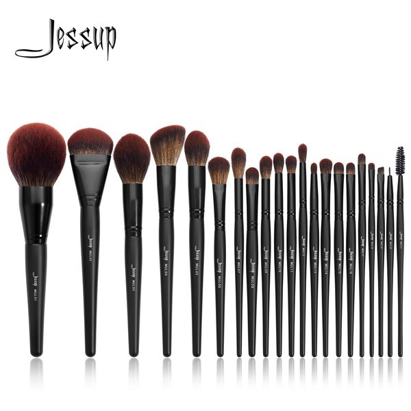 Jessup pinceaux de maquillage set3-21pcs Premium synthétique grande poudre brosse fond de teint correcteur fard à paupières Eyeliner Spoolie en bois T271 240320