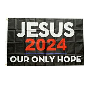 Jesus 2024 Our Hope Only Flag Color vivo UV resistente a la decoloración doble costura decoración Banner 90x150cm impresión Digital al por mayor