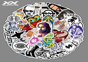 Jésus 50 Christian Cartoon Personnages Graffiti Autocollants bagages Suitcase Car Scooter étanche 3MTV8923715