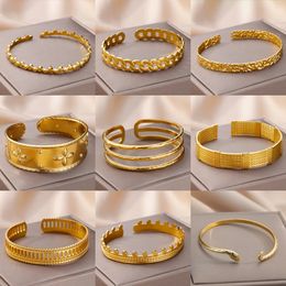 Braceletas de brazaletes de los brazaletes de Jesús para mujeres Braceletas de lujo de acero inoxidable 2024 Joyas Pulseras Mujer Bijoux 240418