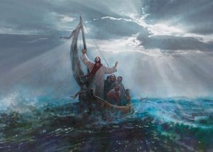 Jezus Calme Down The Sea Oil Painting on Canvas Home Decor Handpainted HD Print Wall Art Picture Customization is acceptabel 21050203