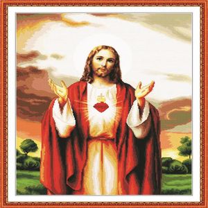 Jesus cristão madonna decoração de casa pintura artesanal ponto cruz bordado conjuntos bordados contados impressão em tela dmc 14ct 11276u