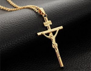 Jezus Cross Ketting 18K Vergulde Inri Hanger voor Mannen Sieraden Mode Crucifix Ketting Jupiter Ascending Movie B01