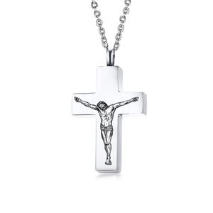 Jésus croix Religion foi chrétienne crémation mémorial urne pendentif collier pour cendres souvenir cercueil funéraire bijoux